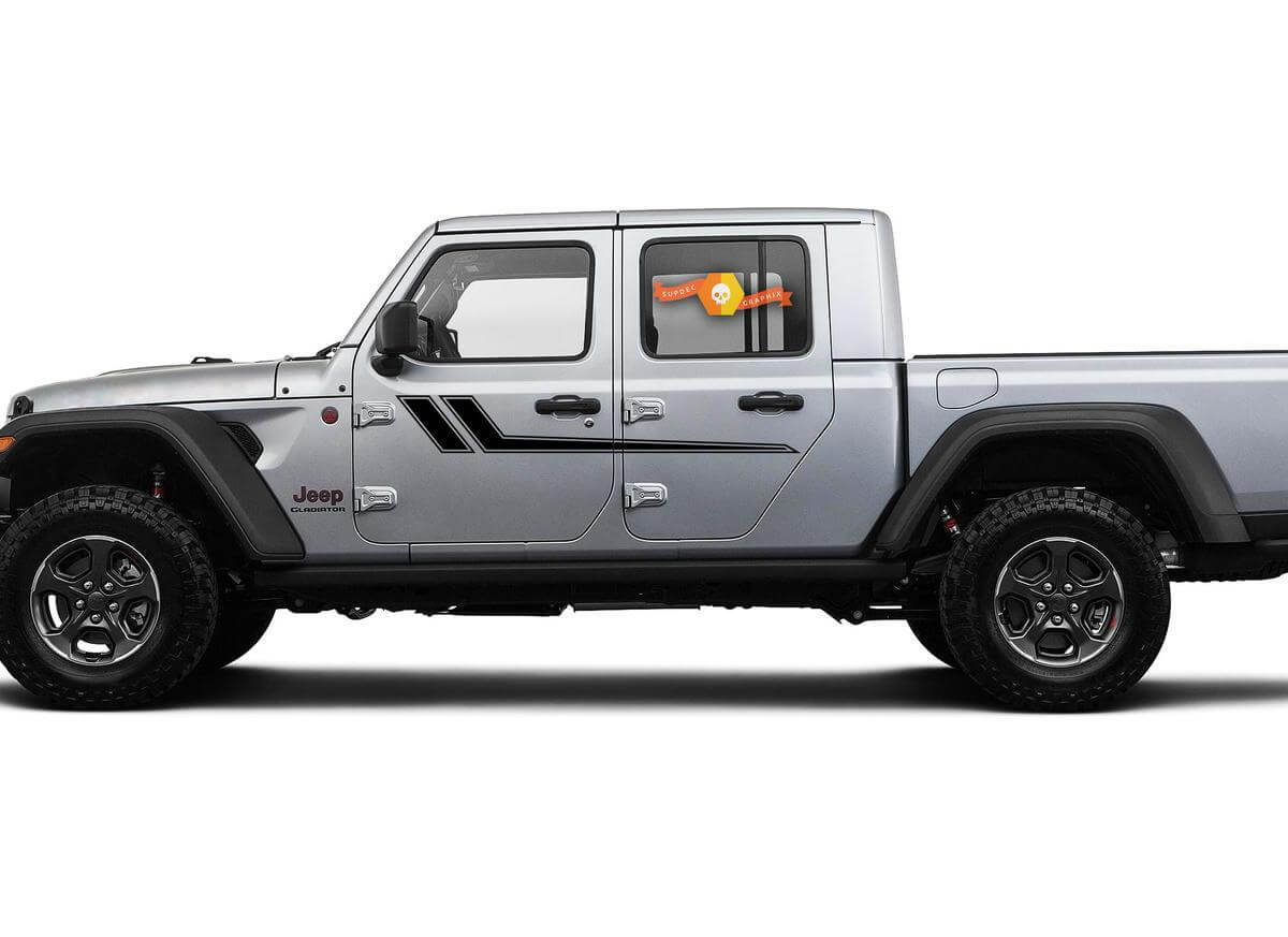 Doors Stripes Style Vinyl Decal Sticker Graphics Kit for Jeep Gladiator JT Wrangler JL JLU