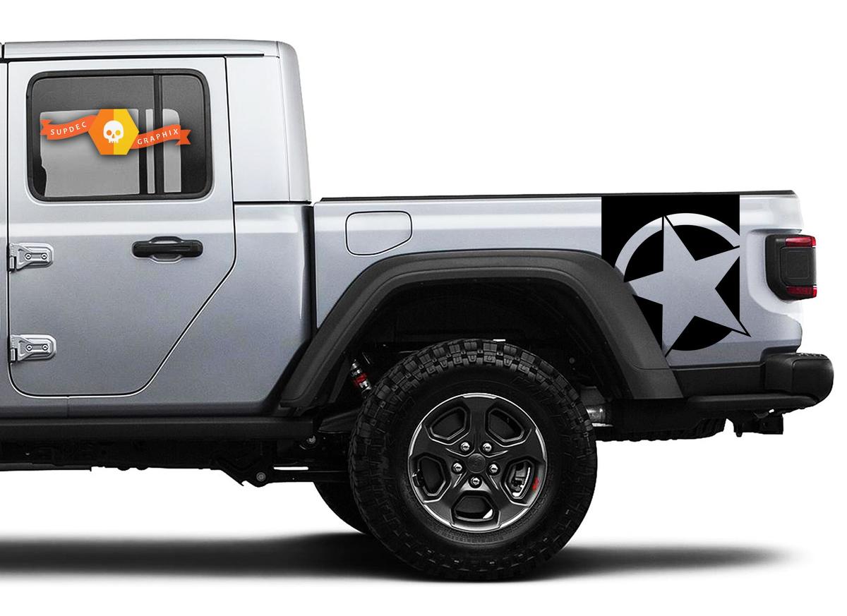 Paar Jeep Gladiator Seitentür Streifen Star Decals Vinyl Graphics Stripe Kit für 2019 2020 2021 für beide Seiten