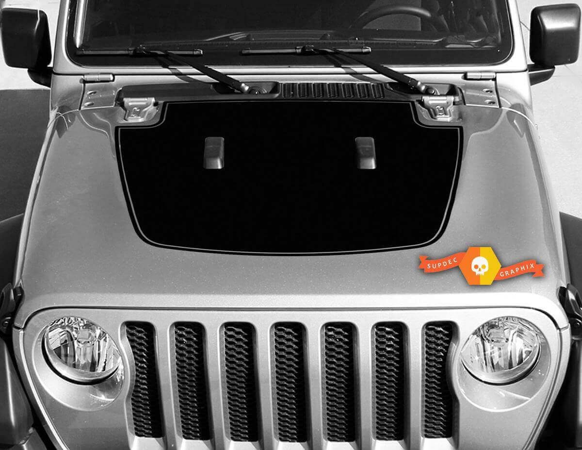 Blackout Outline Hood Vinyl Decal for Jeep Gladiator & Wrangler 
