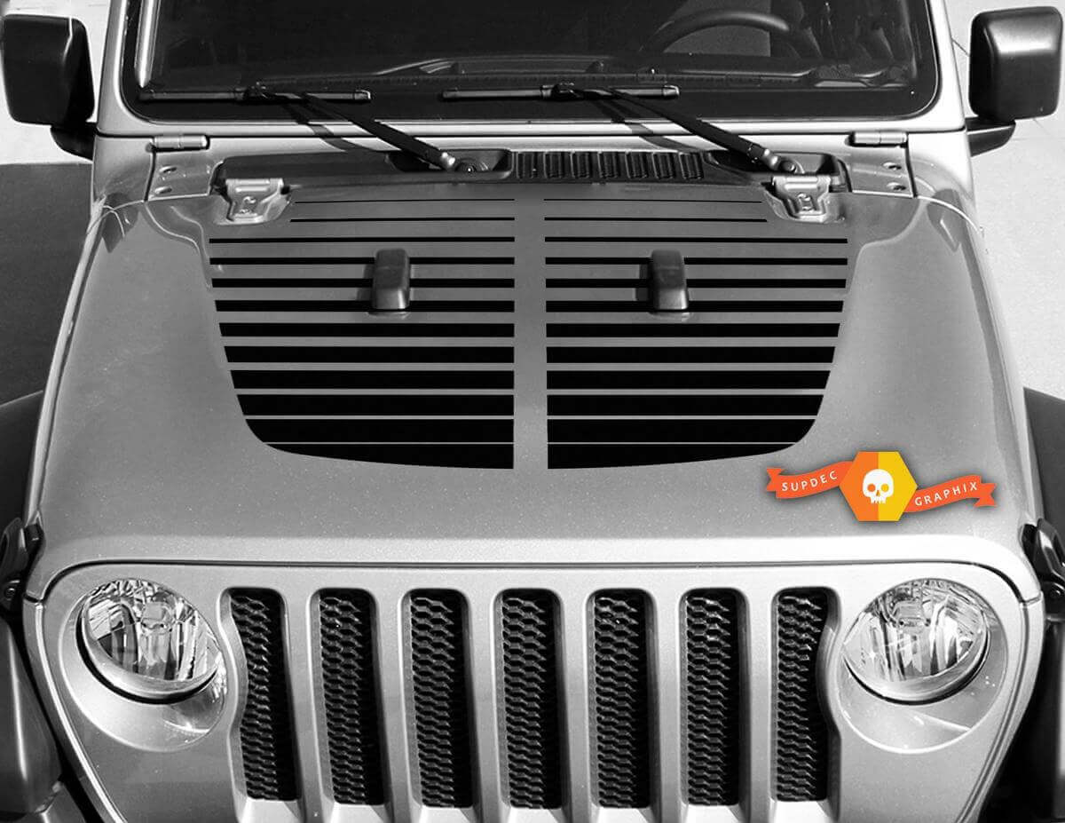 Split Hood Stripes Vinyl Decal for Jeep Gladiator & Wrangler 