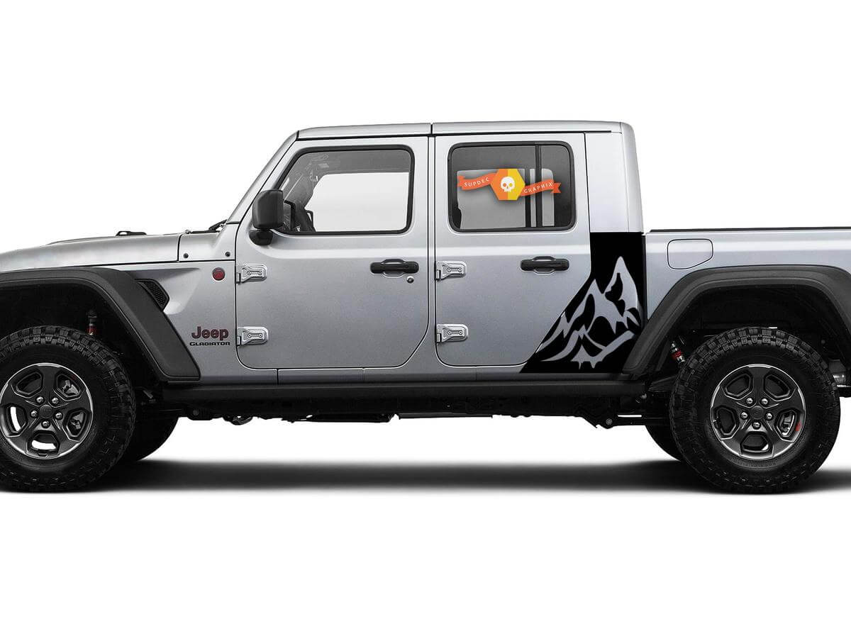 2 Side Mountains Factory Style Body Vinyl Graphic Stripes Sticker Decal for Jeep Gladiator JT