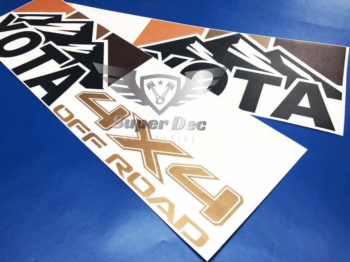 YOTA 4x4 Off Road Mountain Side Vinyl Decals for Toyota Trucks