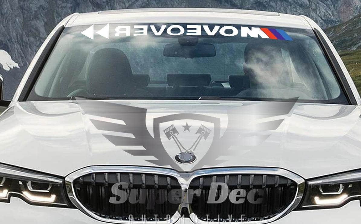 Move Over M-Style Windshield Banner Vinyl Decal for BMW G/F/E Series