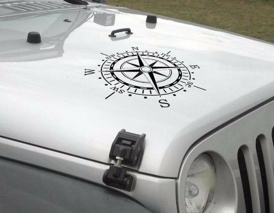 Compass hood vinyl decal sticker (fits to Jeep WRANGLER Rubicon)