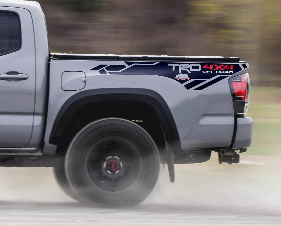 California TRD 4x4 Off Road Bedside Vinyl Decal Sticker for Toyota Tundra 2013-2019