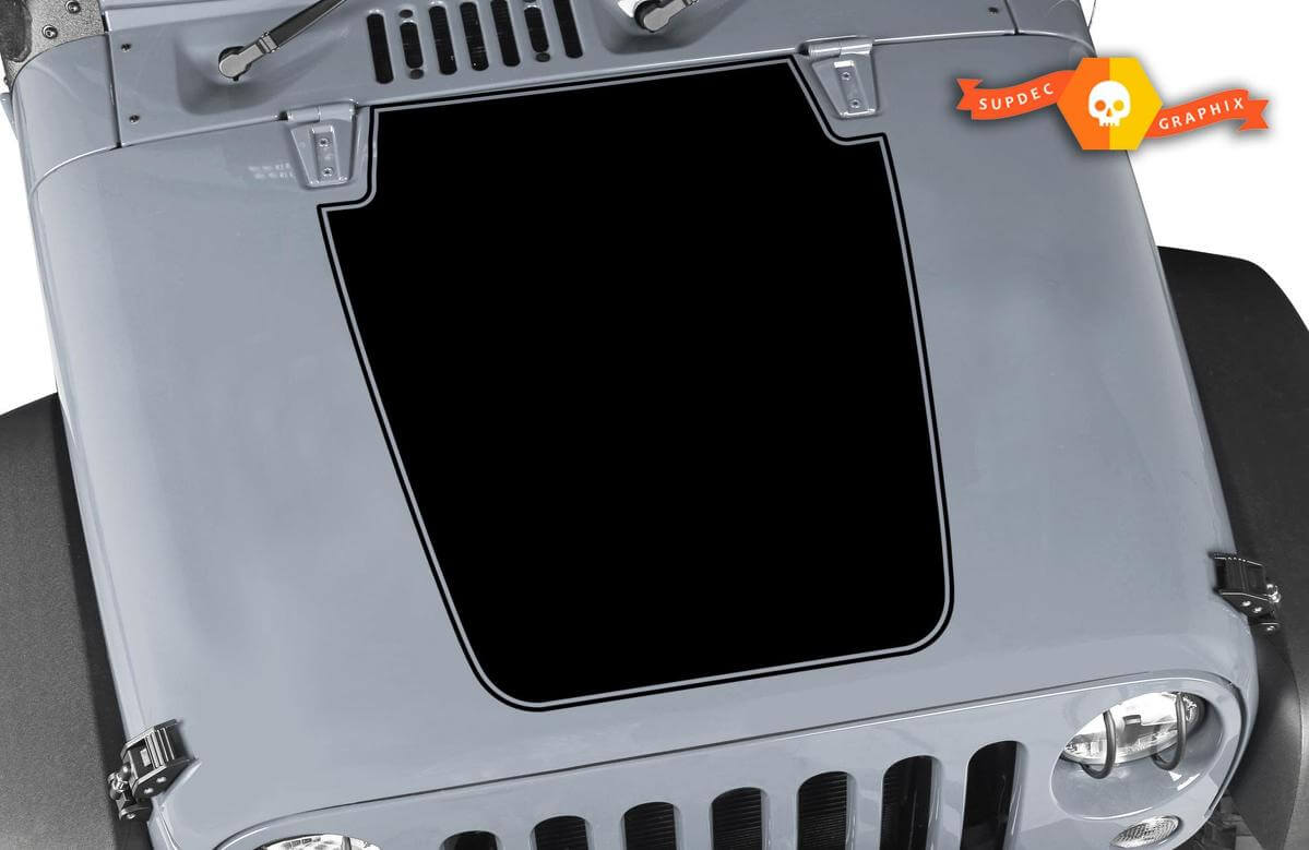 Hood with Trim Vinyl Sticker for Jeep Wrangler JK LJ TJ