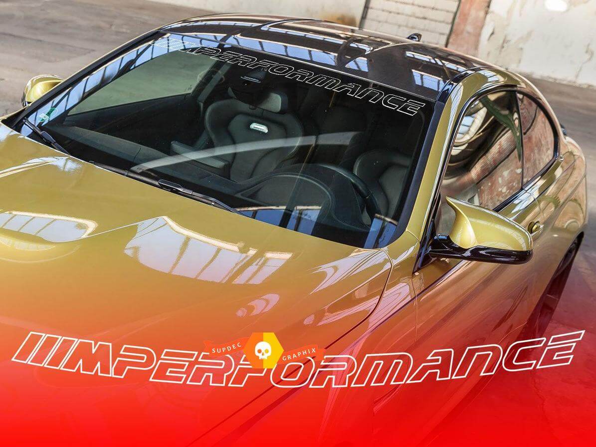 M Performance Outline Lettering Windshield Vinyl Decal for BMW