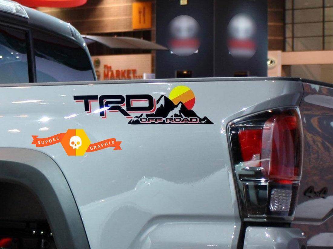 TRD Off Road Style Mountain Sunset Side Vinyl Decal for Toyota Tacoma Tundra
