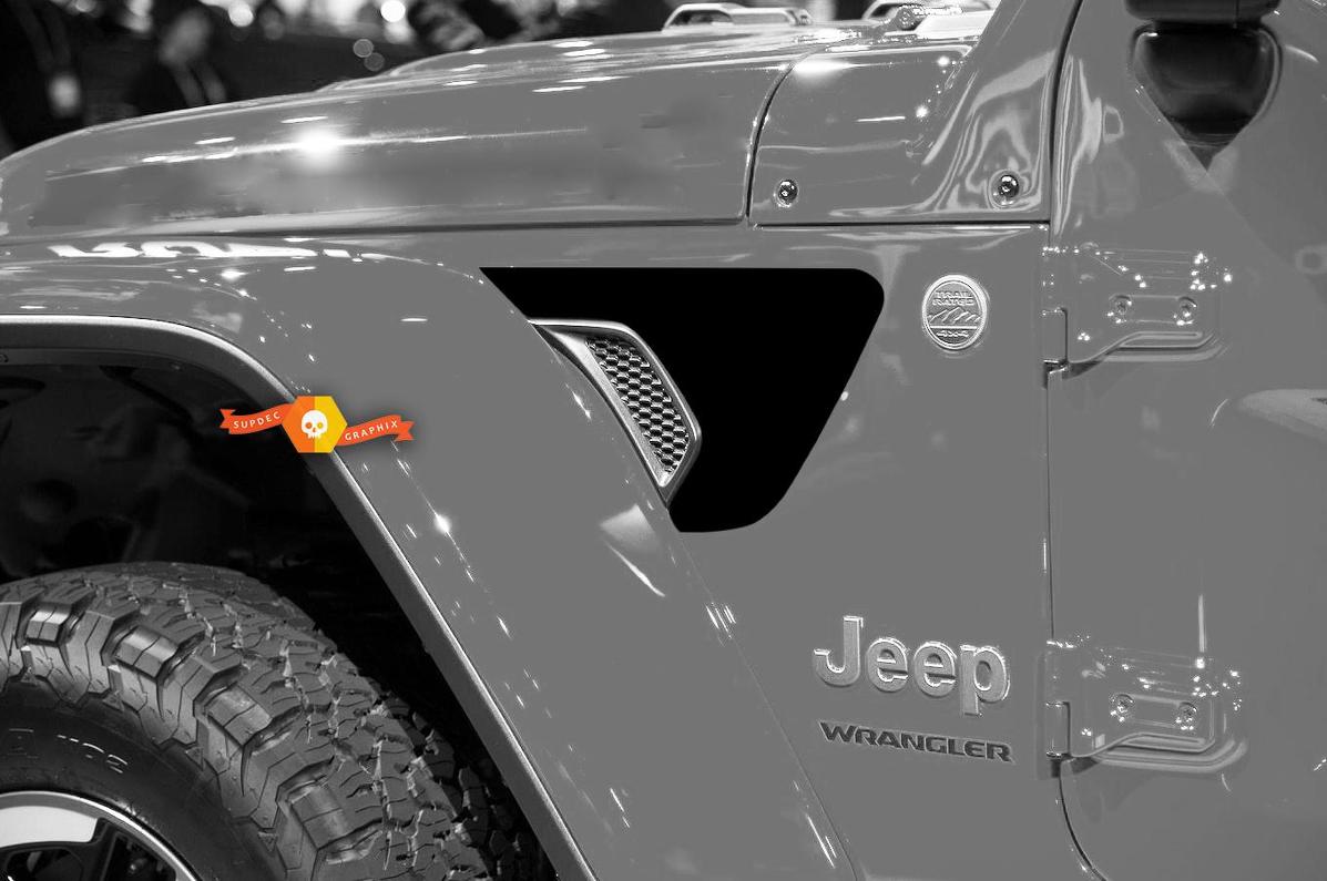Paar Jeep Wrangler 2018 JL JLU Frontfender Vent Accent 2-teiliges Vinyl-Aufkleber-Grafikkit für 2018-2021 für beide Seiten