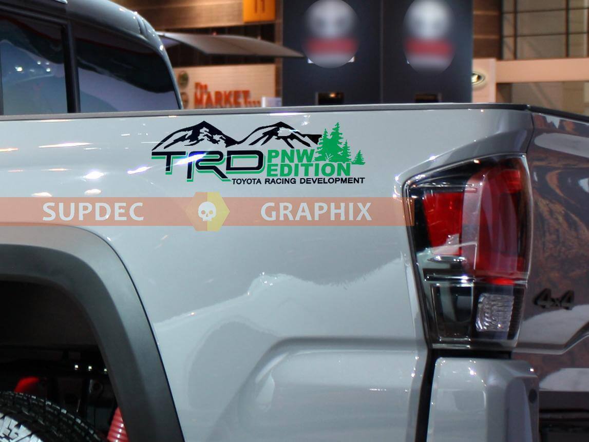 TRD-Style PNW Edition Mountain Vinyl Decals for Toyota Tundra Tacoma 4Runner FJ Cruiser