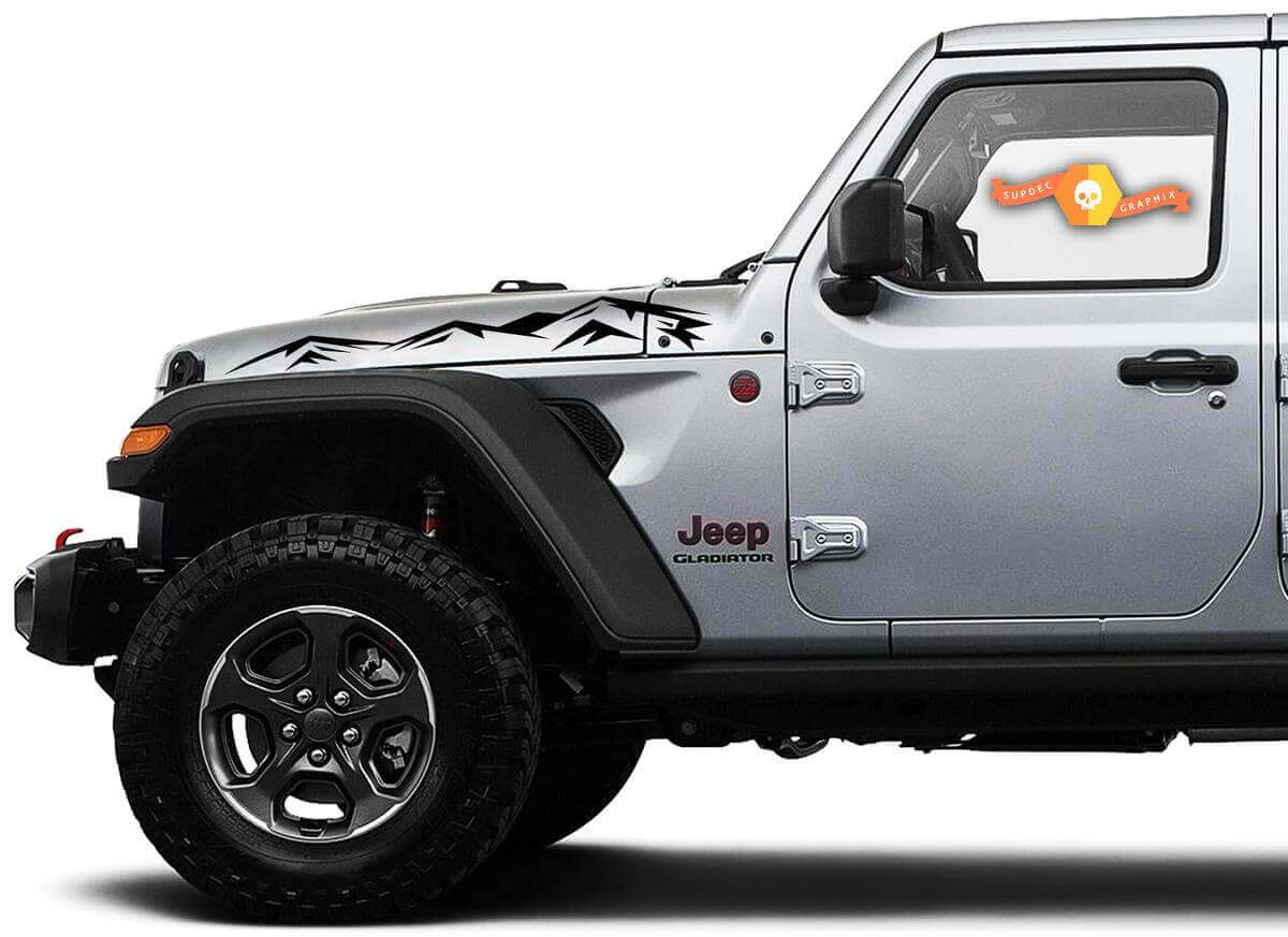 Mountains Hood Vinyl Sticker Decal 6 for Jeep Wrangler Gladiator Rubicon JT JL JLU