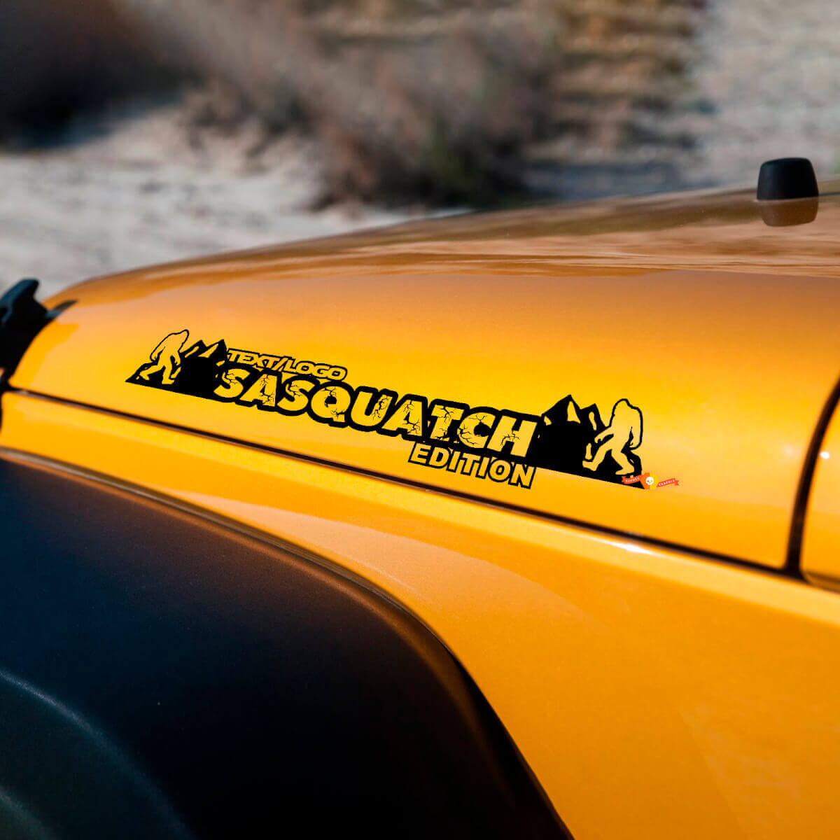 Sasquatch Edition Custom Text Hood Vinyl Decals for Jeep Wrangler