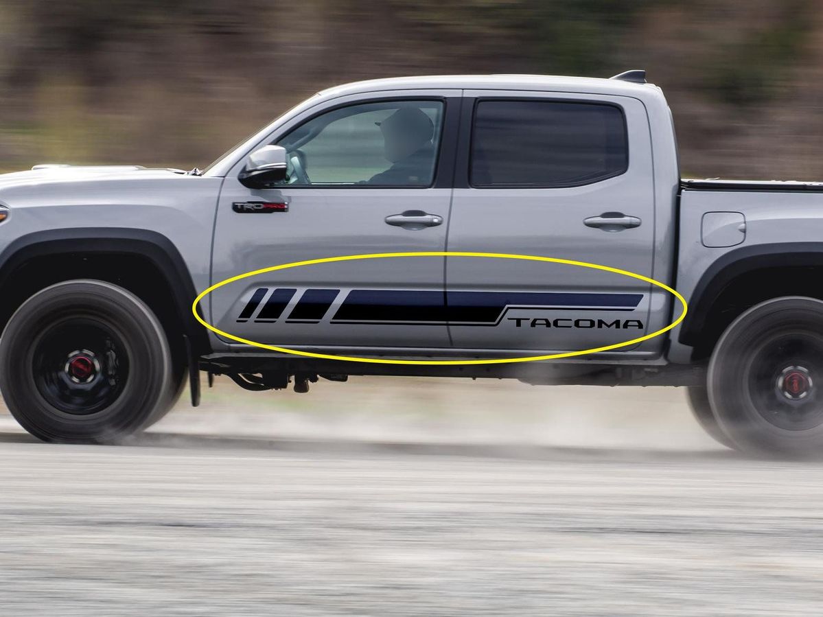 TRD Side Rocker Panel Stripes for Tacoma Vinyl Sticker Decal fit to Toyota Tacoma 16-19 pine style