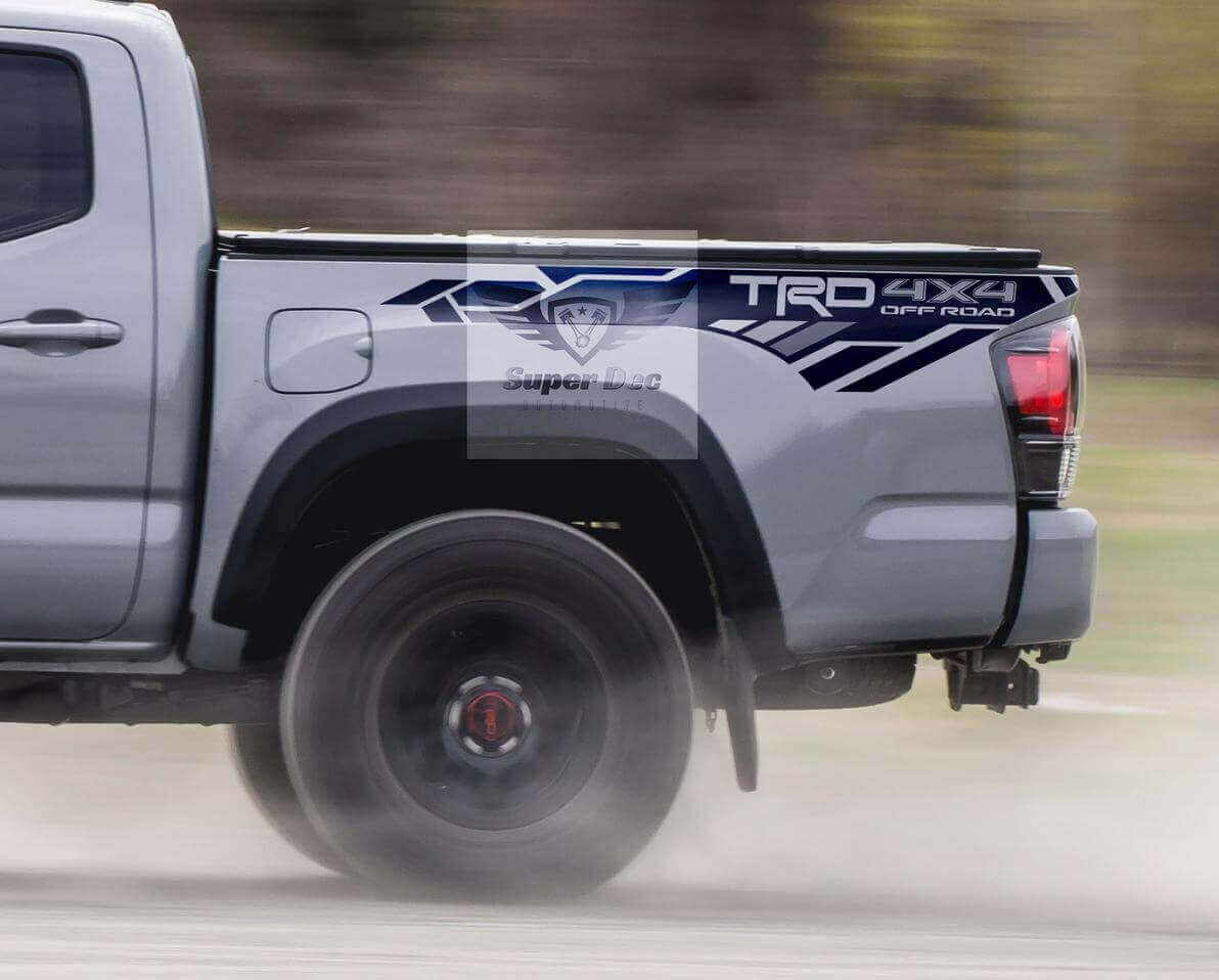 TRD 4x4 Off Road Geometric Bed Side Vinyl Decals for Toyota Tacoma Tundra