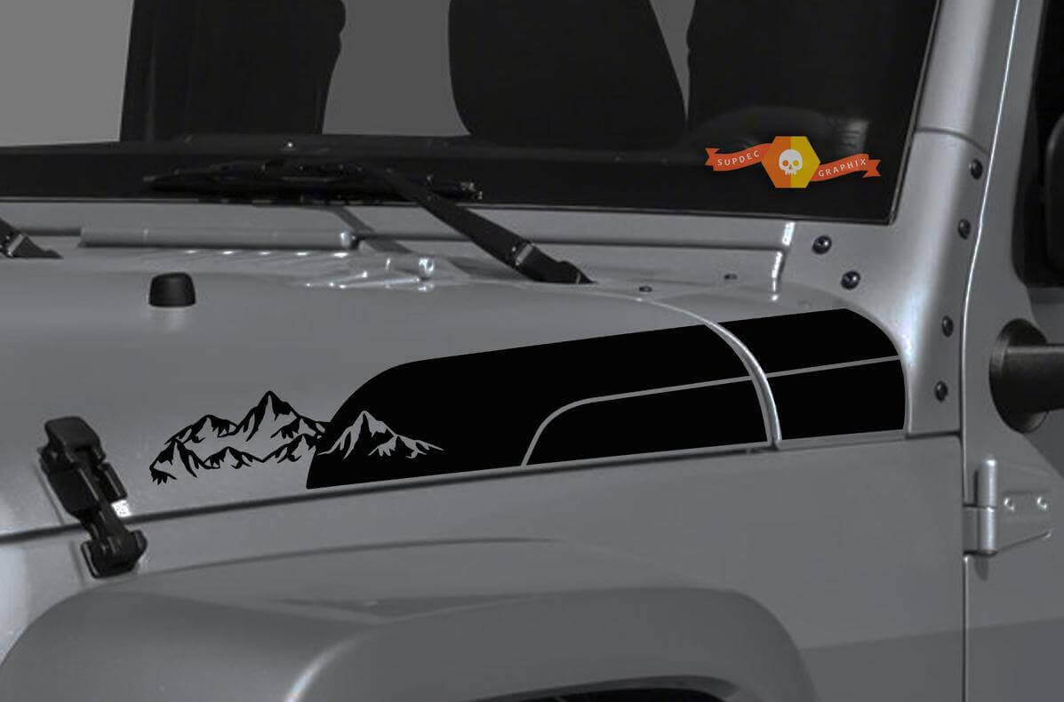 Mountains Hood Side Vinyl Decal Kit for Jeep Wrangler Gladiator 