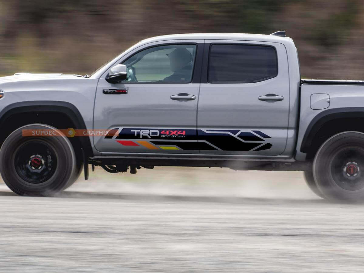 TRD-Style 4x4 Off Road Side Vinyl Decal Kit for Toyota Tacoma or Tundra