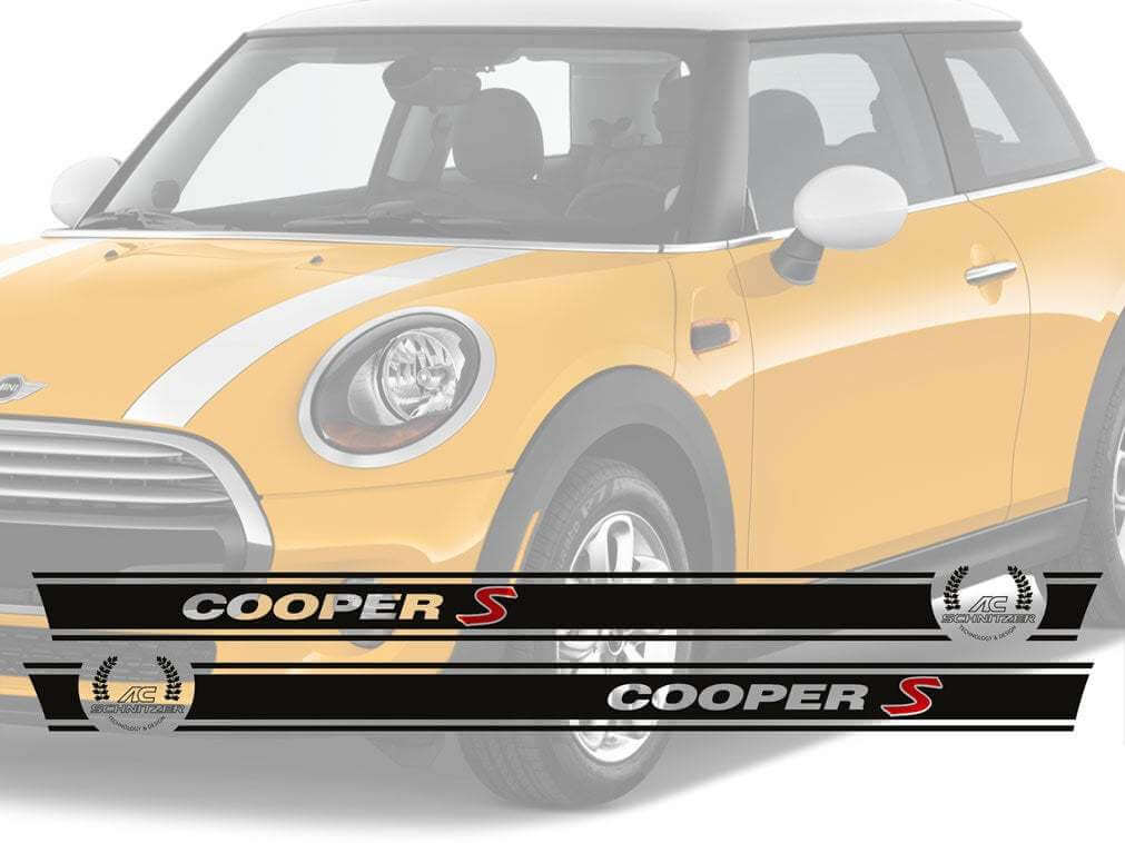 Cooper S AC Schnitzer Style Side Stripe Vinyl Decal Kit for Mini Cooper