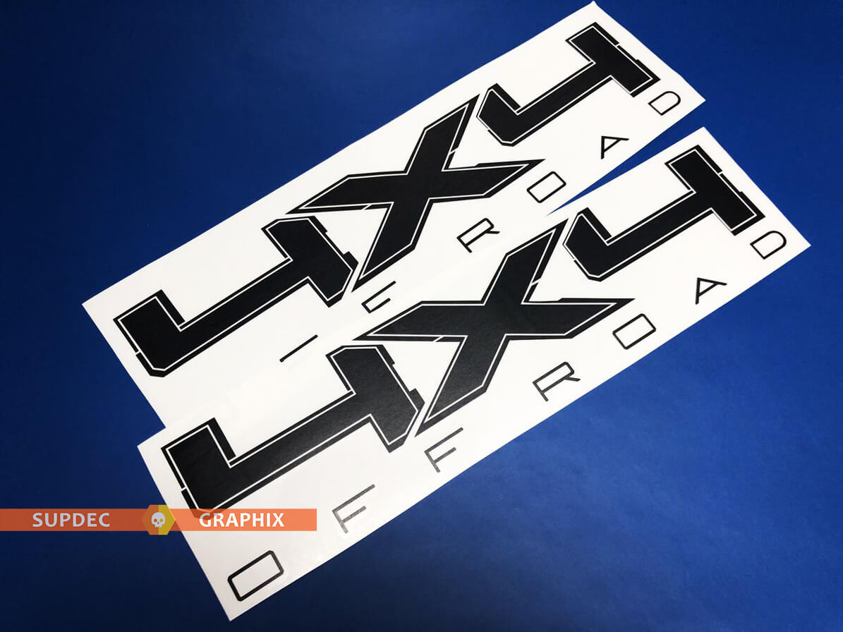 4x4 Off Road Bedside Vinyl Sticker Decal Kit 16 Inch Pair for Ford F150