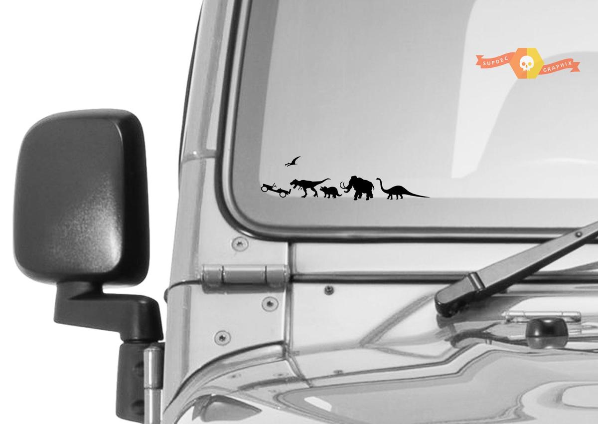 Jurassic World Dinosaur Windschutzscheibe Jeep Corner Chaser Decal