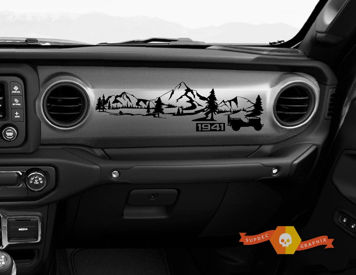 Reserveren Vel Afsnijden Jeep JT Rubicon Gladiator Dashboard Mountain 1941 Willys with Forest Scene  Vinyl Decal