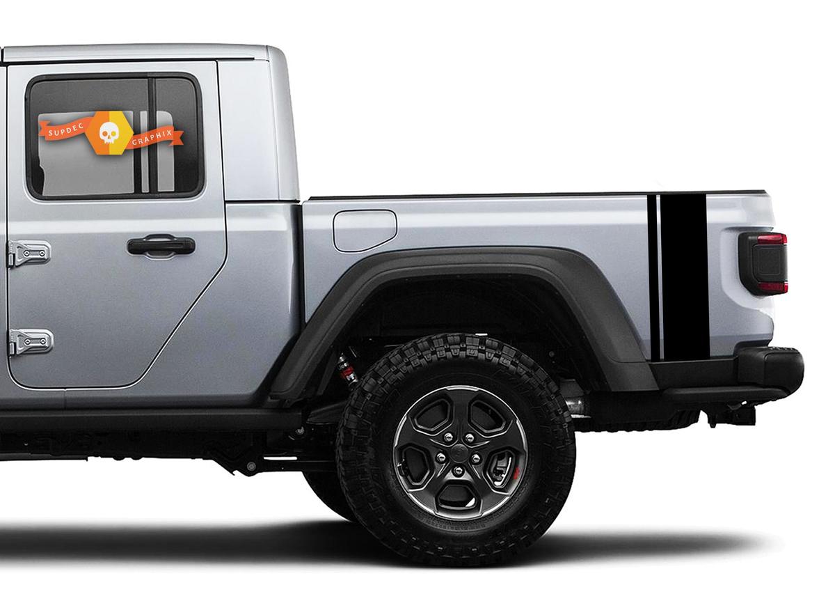Paar Jeep Gladiator 2020 JT Hummel Stil Schwanz Streifen Vinyl Grafik Aufkleber Aufkleber für beide Seiten