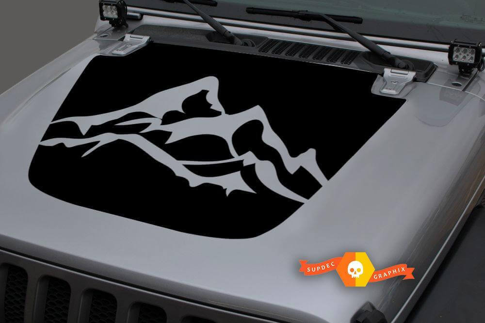 Mountains Hood Vinyl Decal Sticker Graphics 2 for Jeep Gladiator JT Wrangler JL JLU