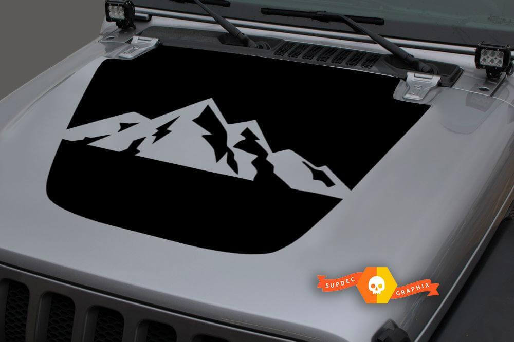Mountain Hood Vinyl Decal Sticker Graphics 2 for Jeep Gladiator JT Wrangler JL JLU
