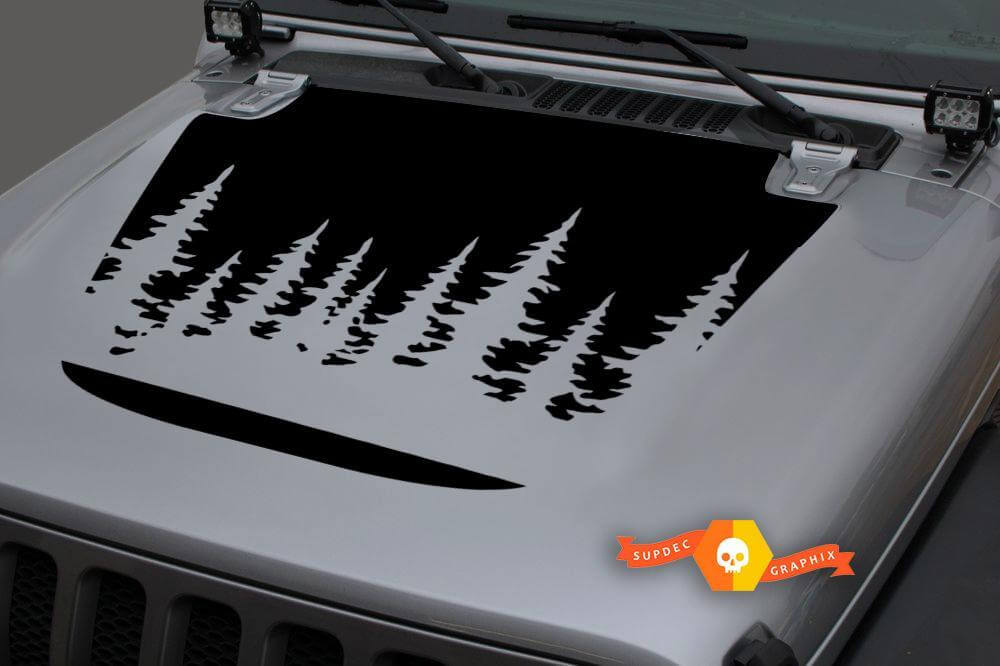 Wild Forest Hood Vinyl Decal for Jeep Wrangler and Gladiator 