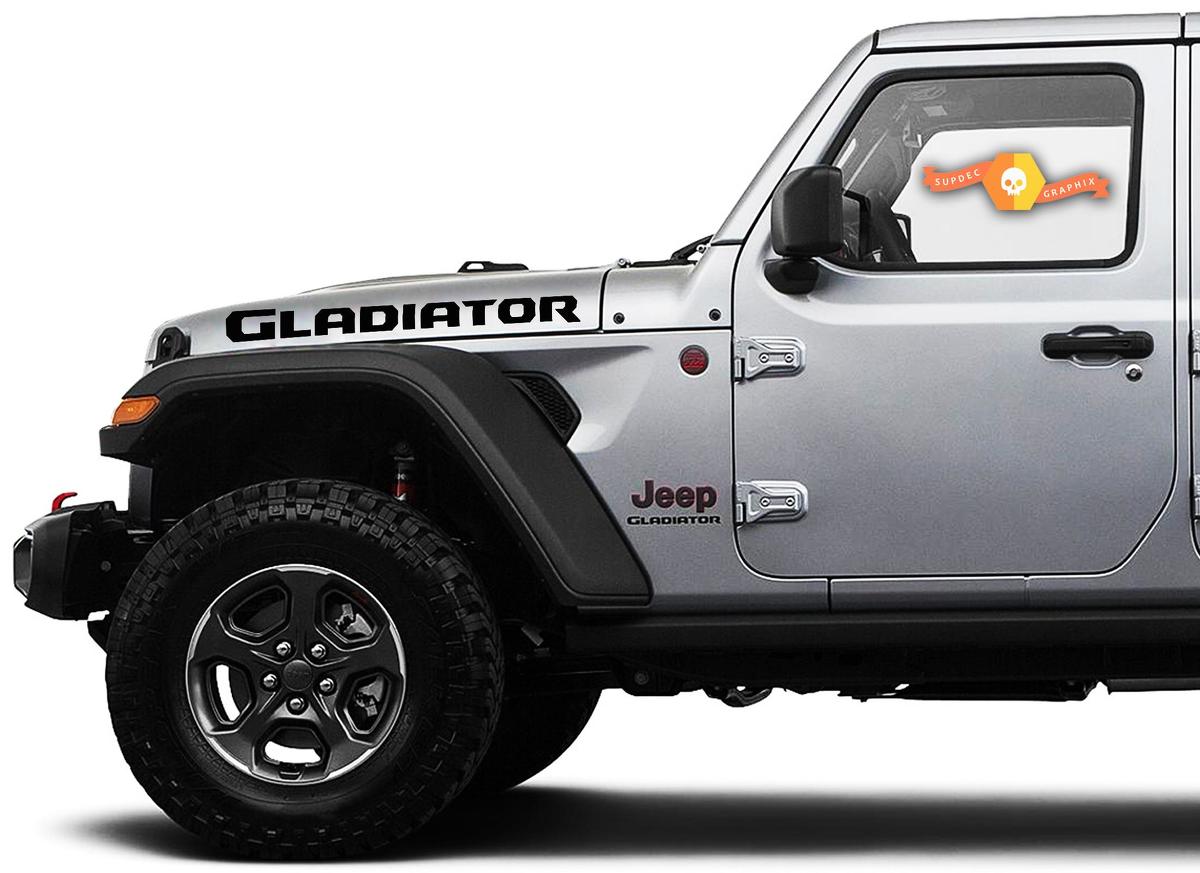 Jeep Hood Gladiator 2020 JT Vinyl Graphics decals sticker for both sides