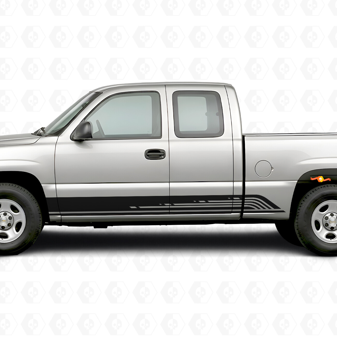 Parallel Contour Door & Rocker Panel Vinyl Stripes for Chevrolet Silverado 1500 GMT800 1999-2007