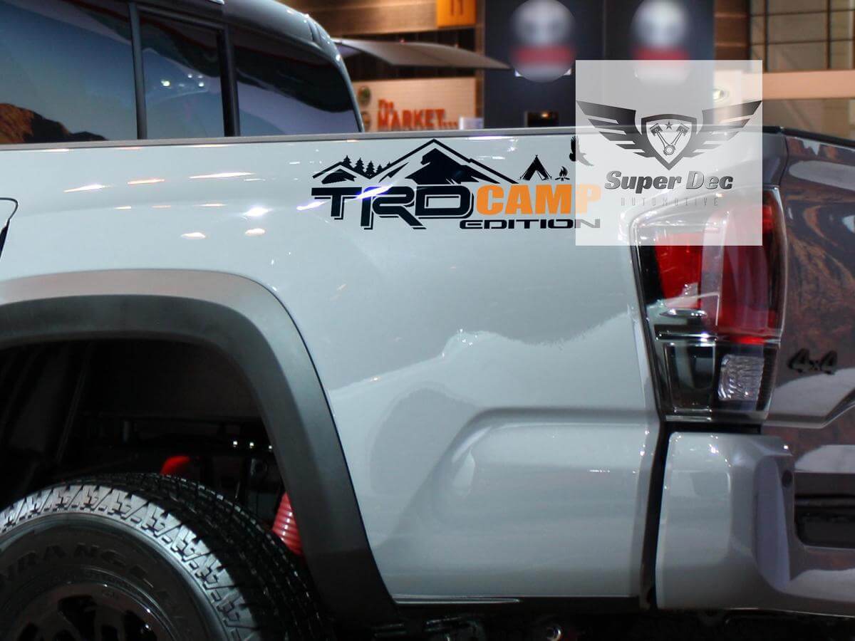 TRD 4x4 PRO Sport Off Road Camp Edition Mountains Forest Side Vinyl Stickers Decal fit to Tacoma Tundra 4Runner