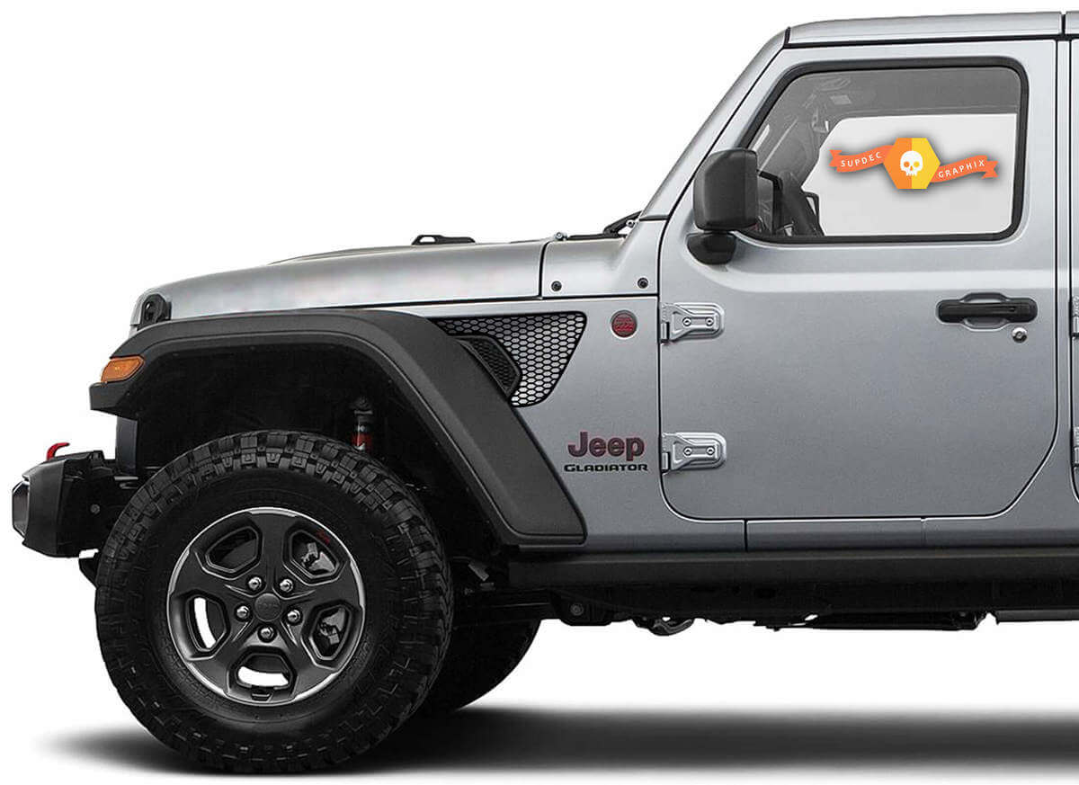 Honeycomb Fender Vent Vinyl Decal Set for Jeep Wrangler Gladiator Rubicon 