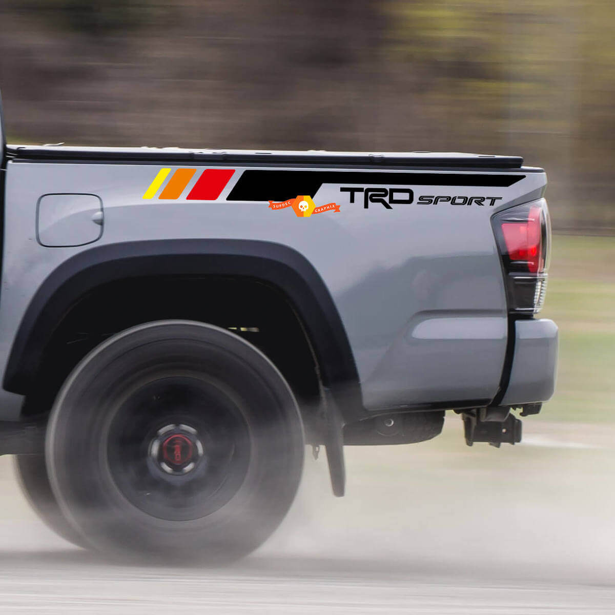 Pair TRD Sport PRO Off Road Vintage stripes for Tacoma Side Vinyl Stickers Decal fit to Toyota Tacoma 2005–2020