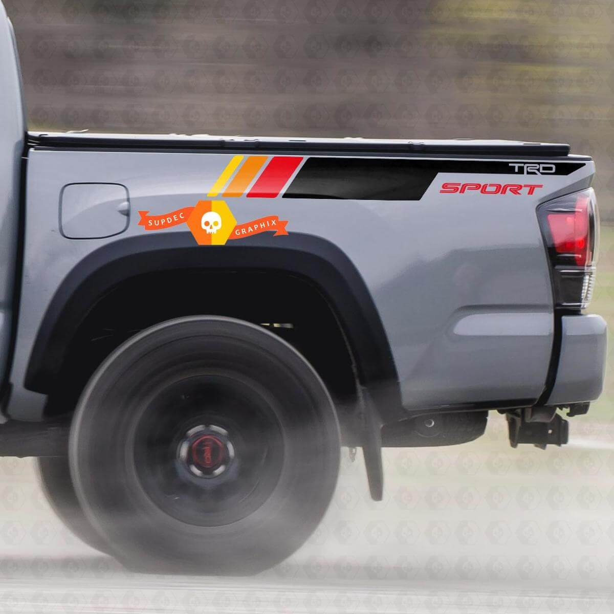 TRD Sport Vintage Stripes Bedside Vinyl Decal Sticker for Toyota Tacoma 2005-2020