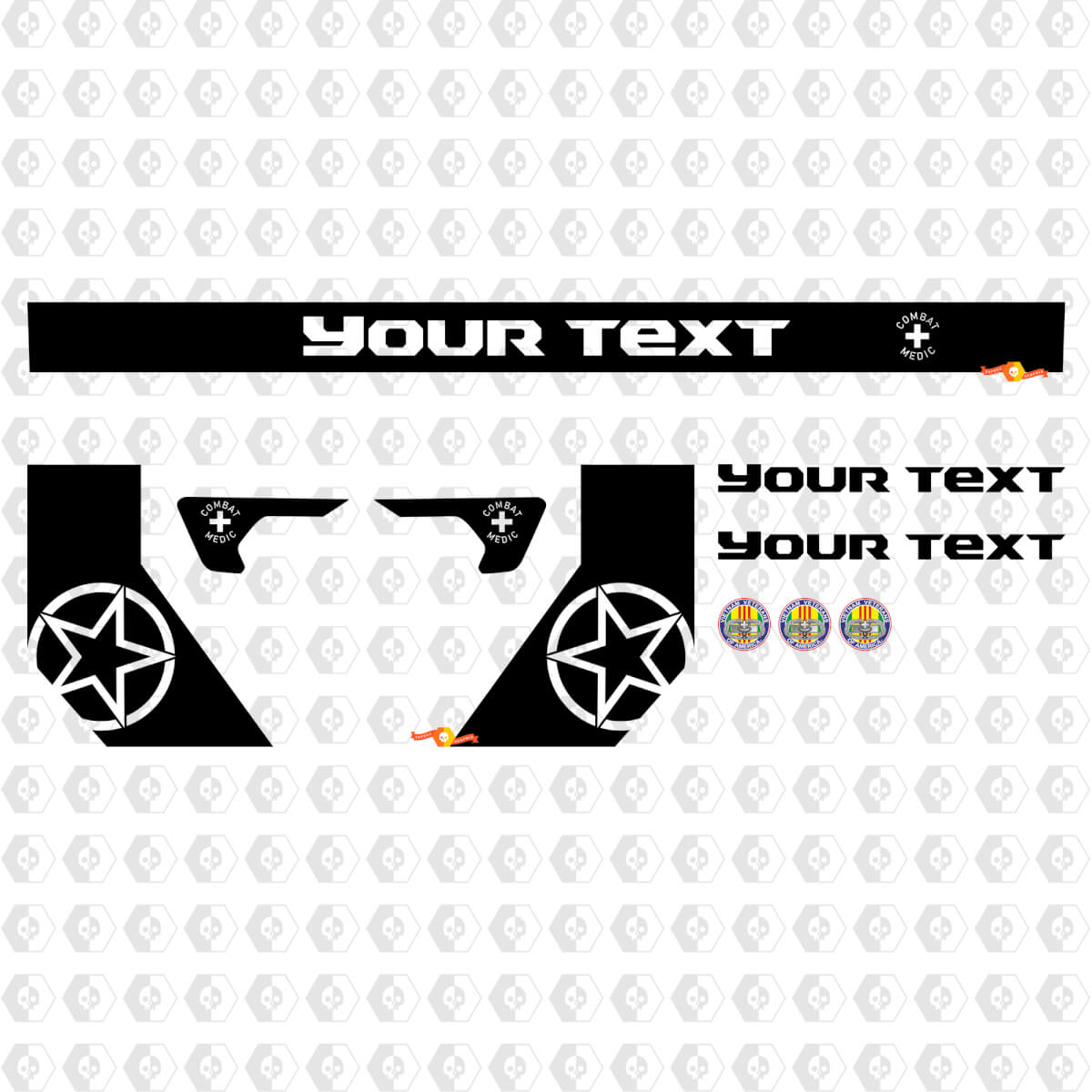 Combat Medic Kit Custom Style Vinyl Graphics Decals for Jeep Gladiator