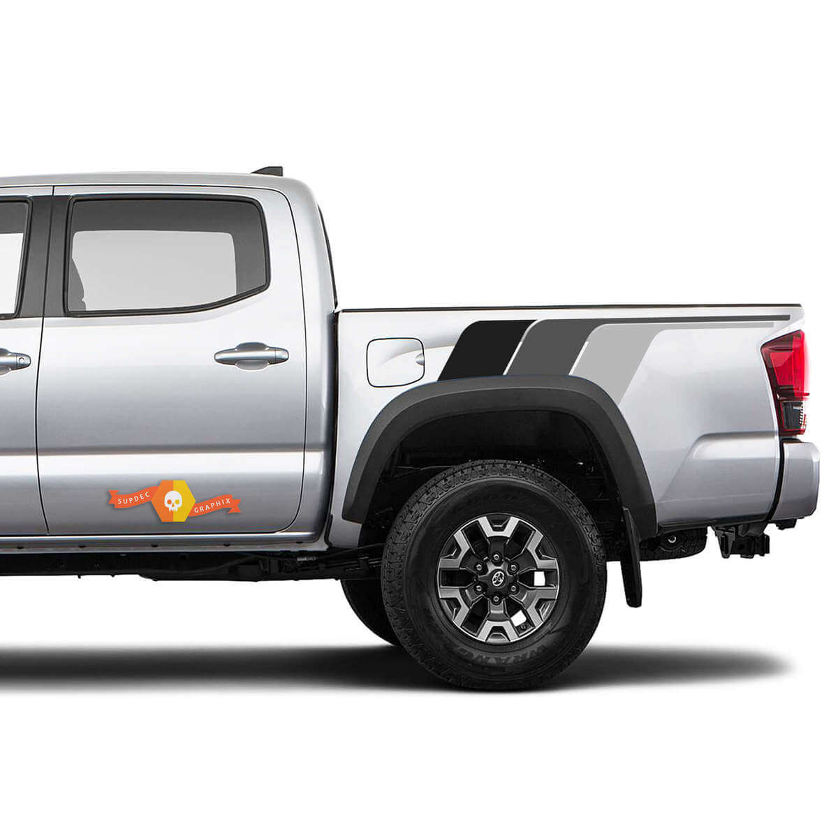 Monochrome Retro Rear Side Stripe Vinyl Decal Kit for Toyota Tacoma