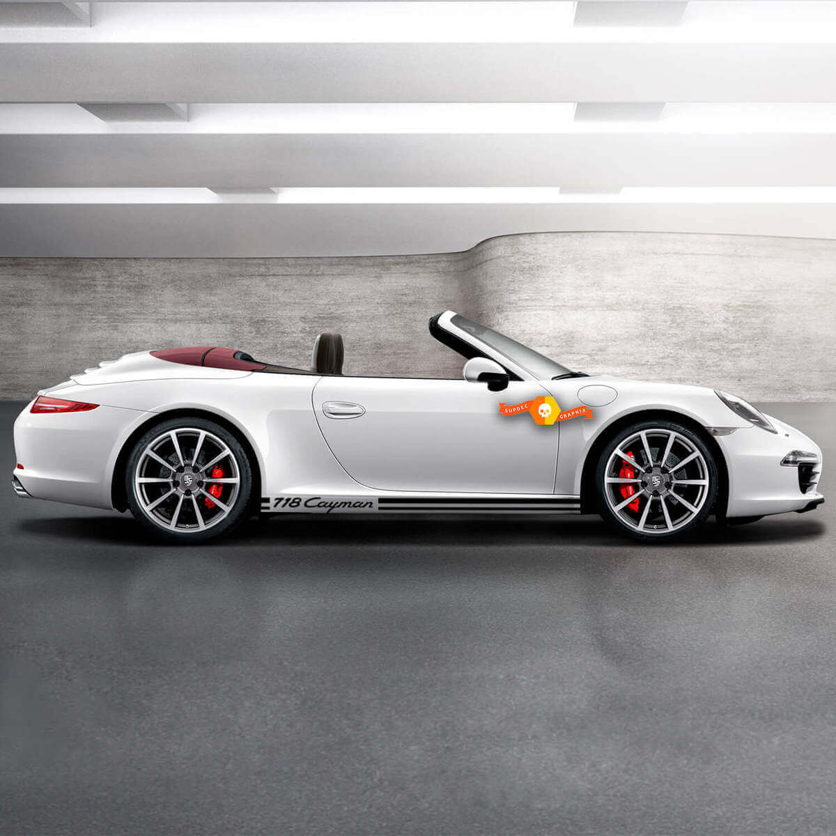  Porsche 718 Cayman Side Stripes Kit Decal Sticker 