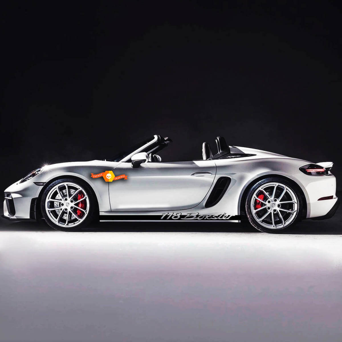  Porsche 718 Boxster Side Stripes Kit Decal Sticker 