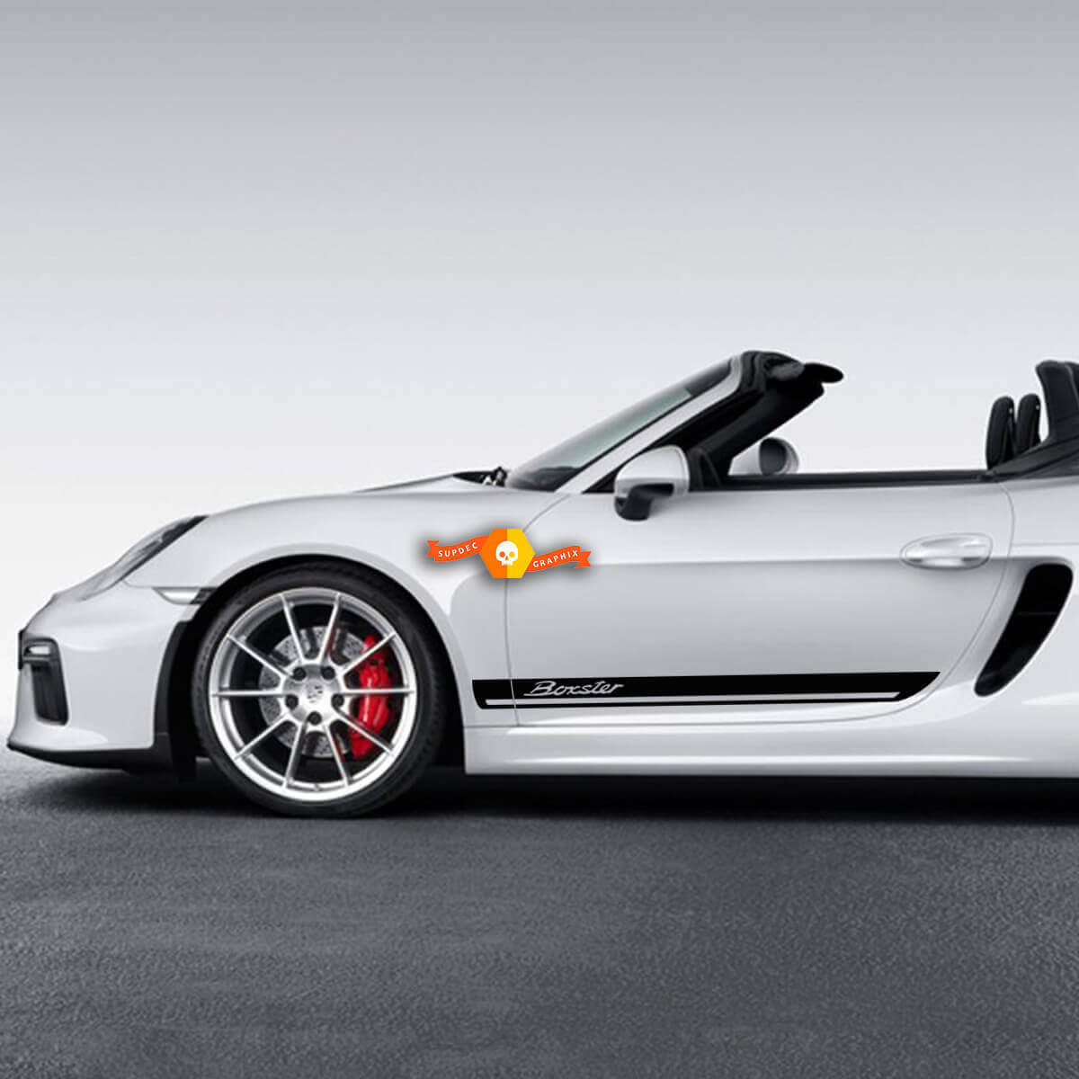 Porsche 718 Boxster Side Stripes Kit Decal Sticker 