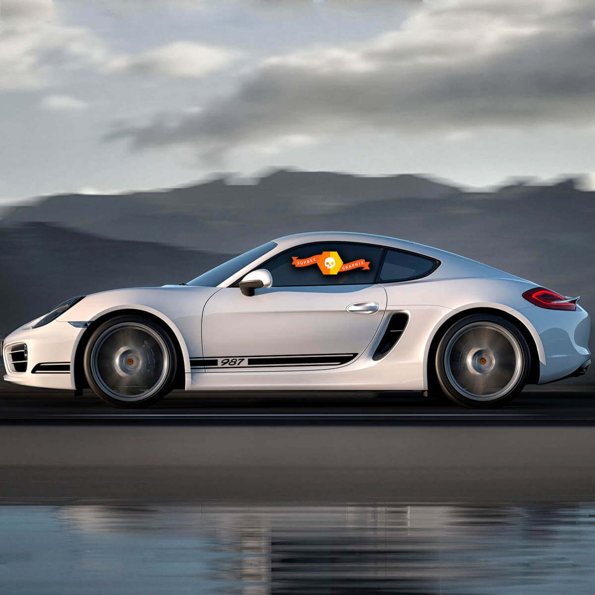 Porsche Kit Stickers Cayman Boxster 987 Endurance Racing Edition Side Stripes Kit Decal Sticker 