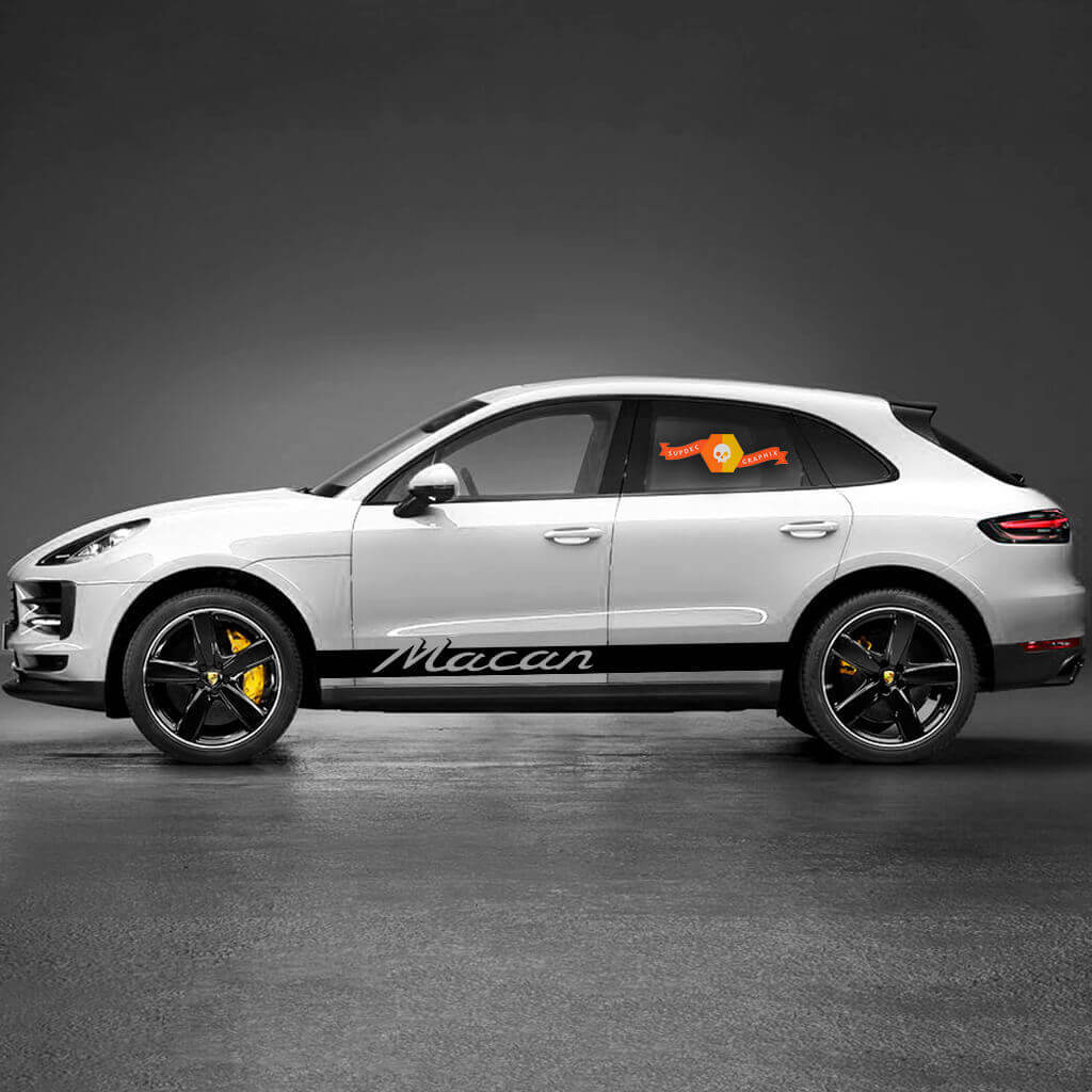 Racing Rocker Panel Stripes Vinyl Decal Kit for Porsche Macan