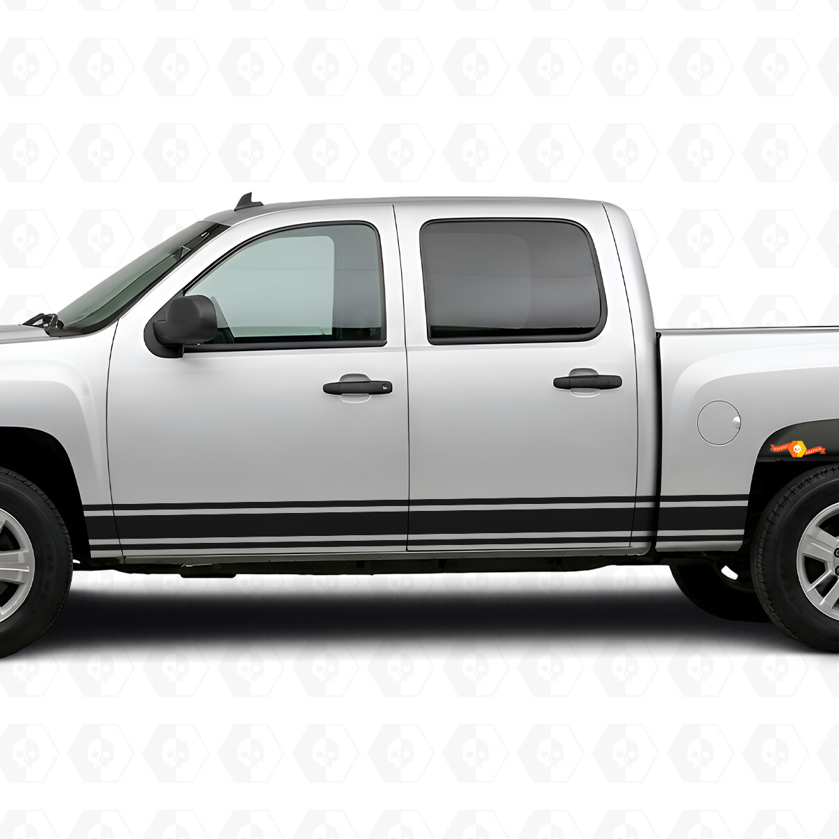 Slim Accent Door & Rocker Panel Vinyl Stripes for Chevrolet Silverado 1500 GMT900 2007-2013