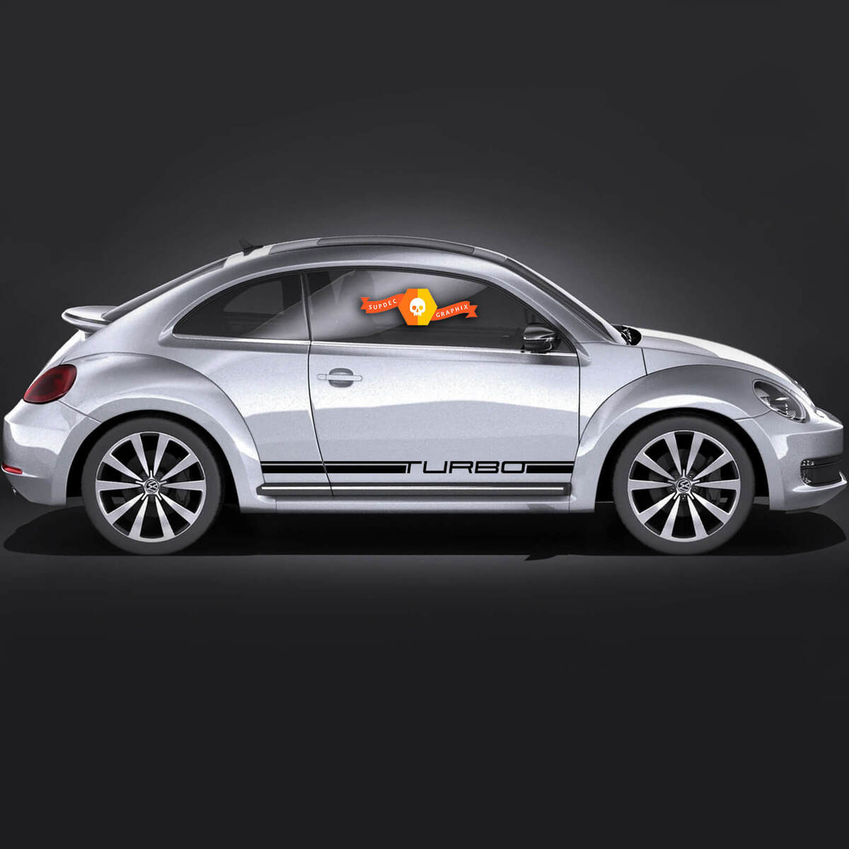 Volkswagen Käfer Rocker Käfer Turbo Seitenstreifen Porsche Classic Look Grafik Aufkleber Cabrio-Stil passt jedes Jahr