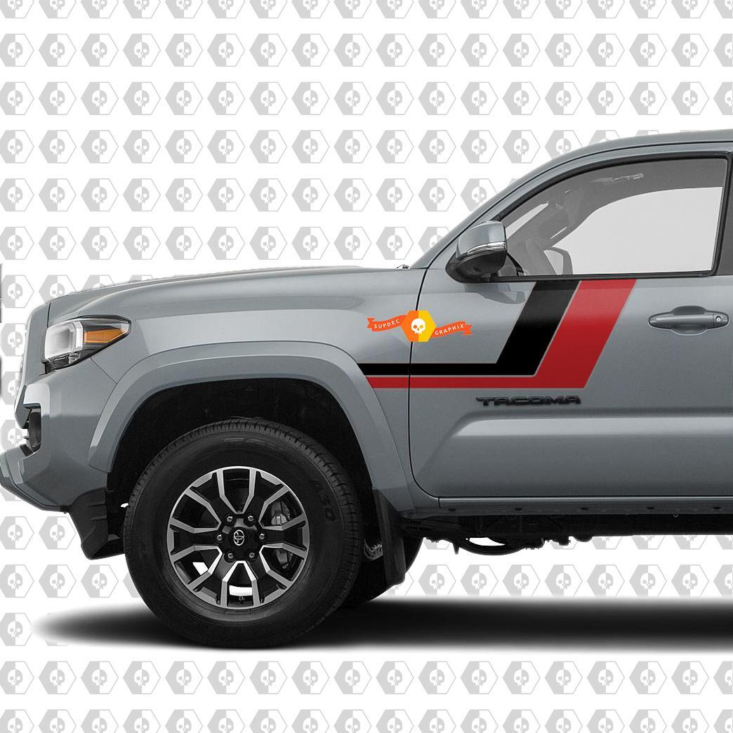 Dual Curved Stripes Side Vinyl Decal Sticker for Toyota Tacoma 2016-2020