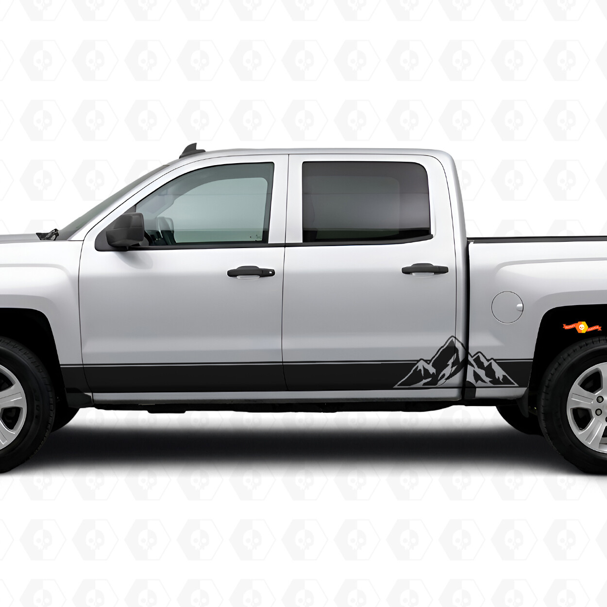 Layered Peaks Door & Rocker Panel Vinyl Stripes for Chevrolet Silverado 1500 K2XX 2014-2019