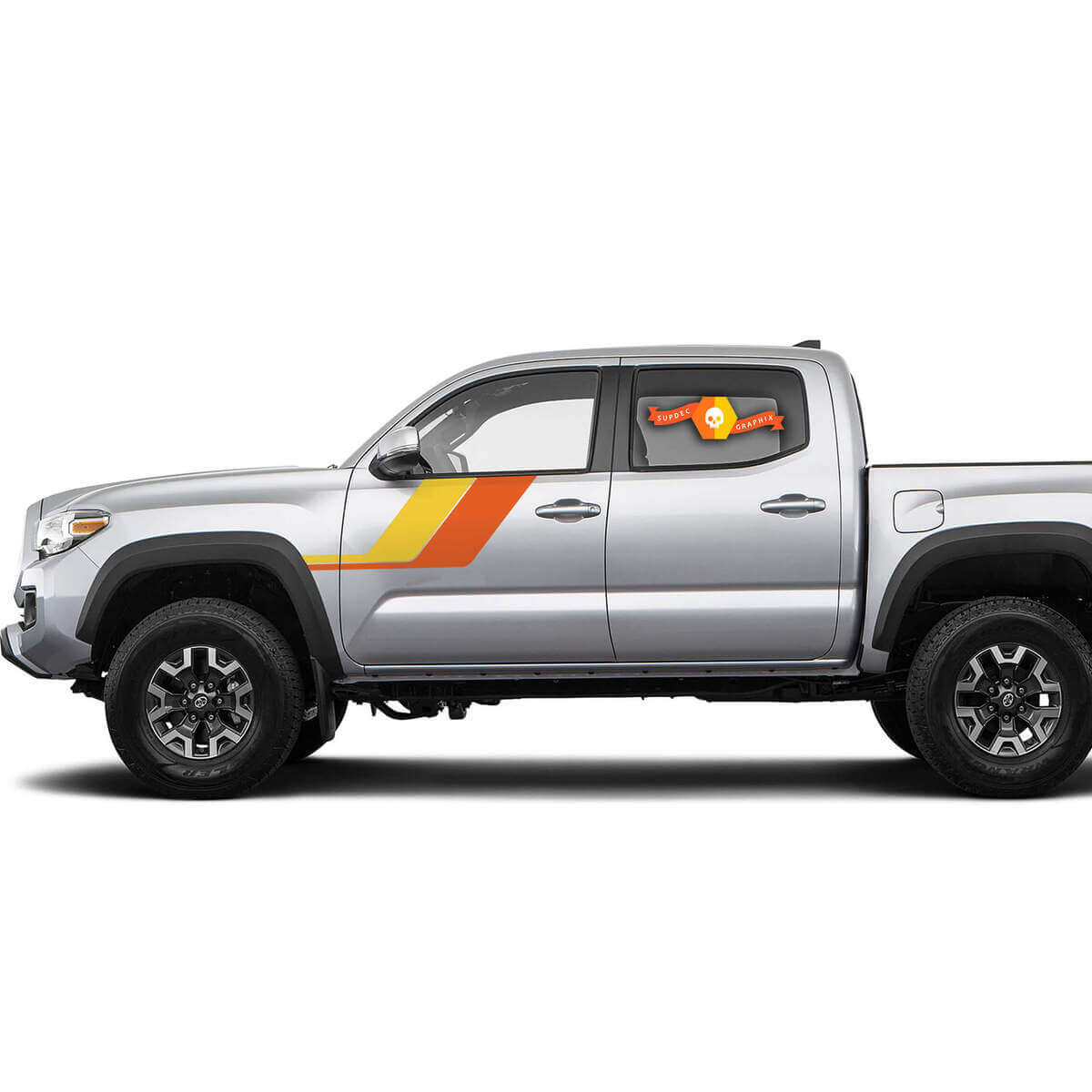 Dual Vintage Stripes Side Vinyl Decal Sticker for Toyota Tacoma 2016-2020