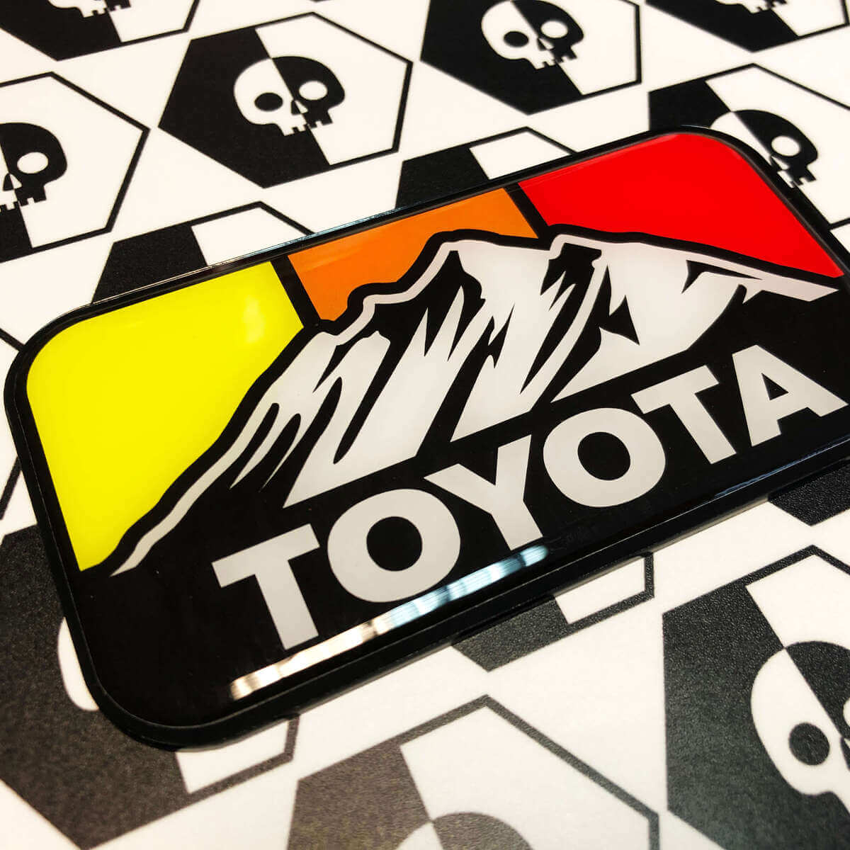 New Toyota Mountains Retro Vintage Colors Badge Emblem Domed Sticker Decal with High Impact Polystyrene