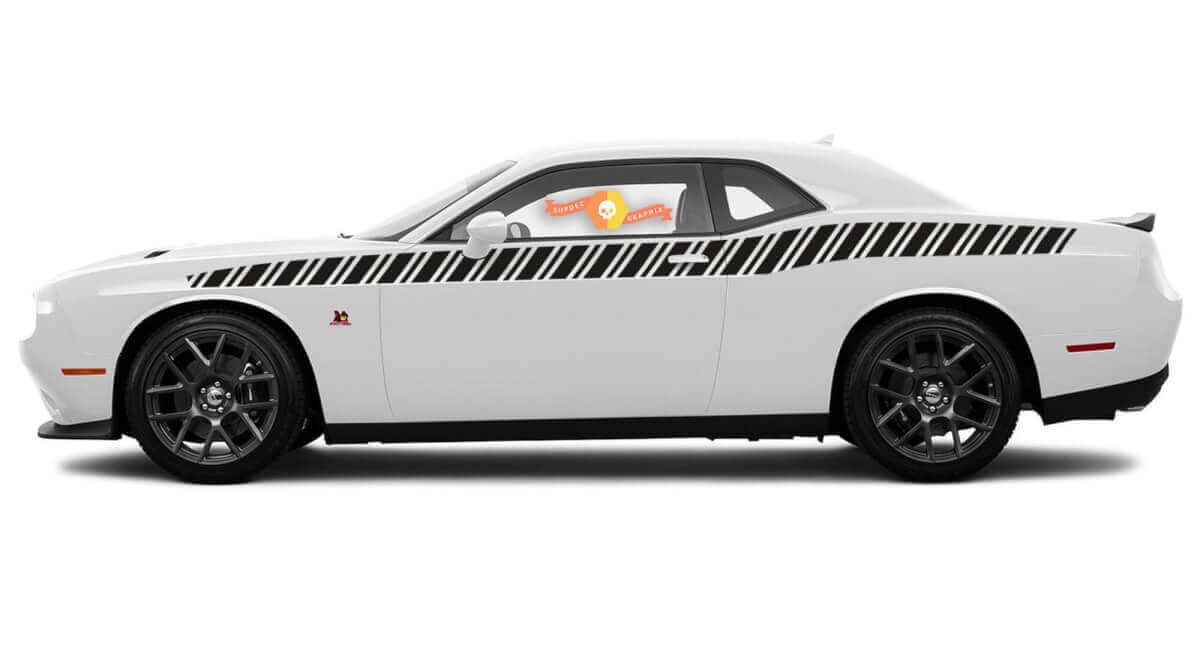 Full Length Style Bodyline Strobe Racing Stripe Kit 6 for Dodge Challenger