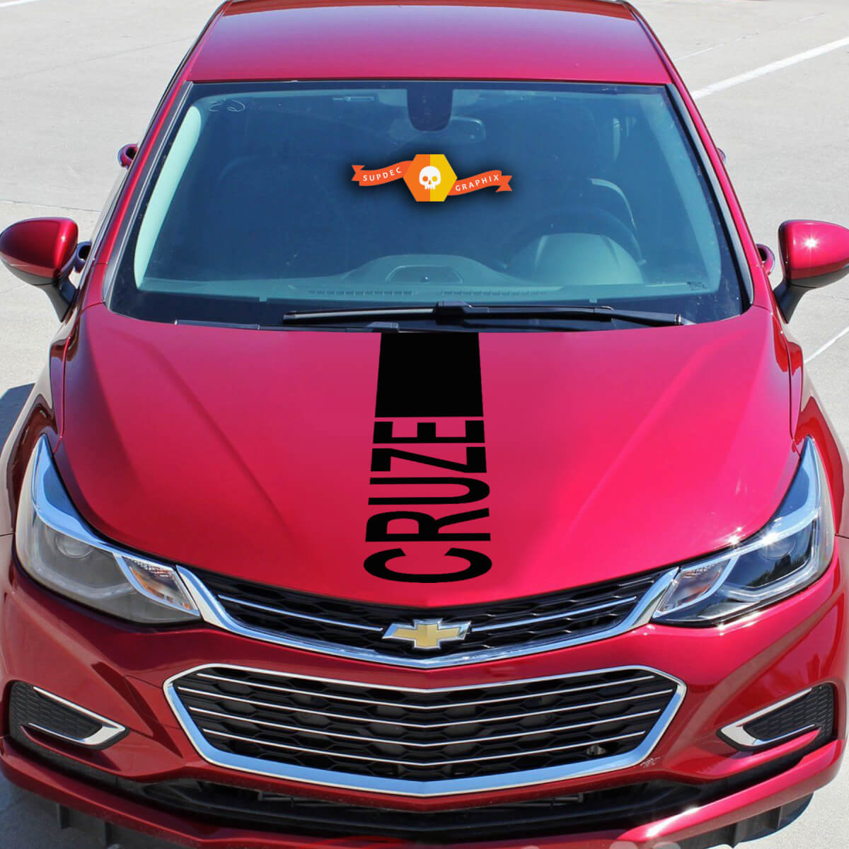 Hood Graphic Cruze lettering kit  Chevrolet Chevy Cruze - Rally Racing Stripe Sticker Decal vinyl