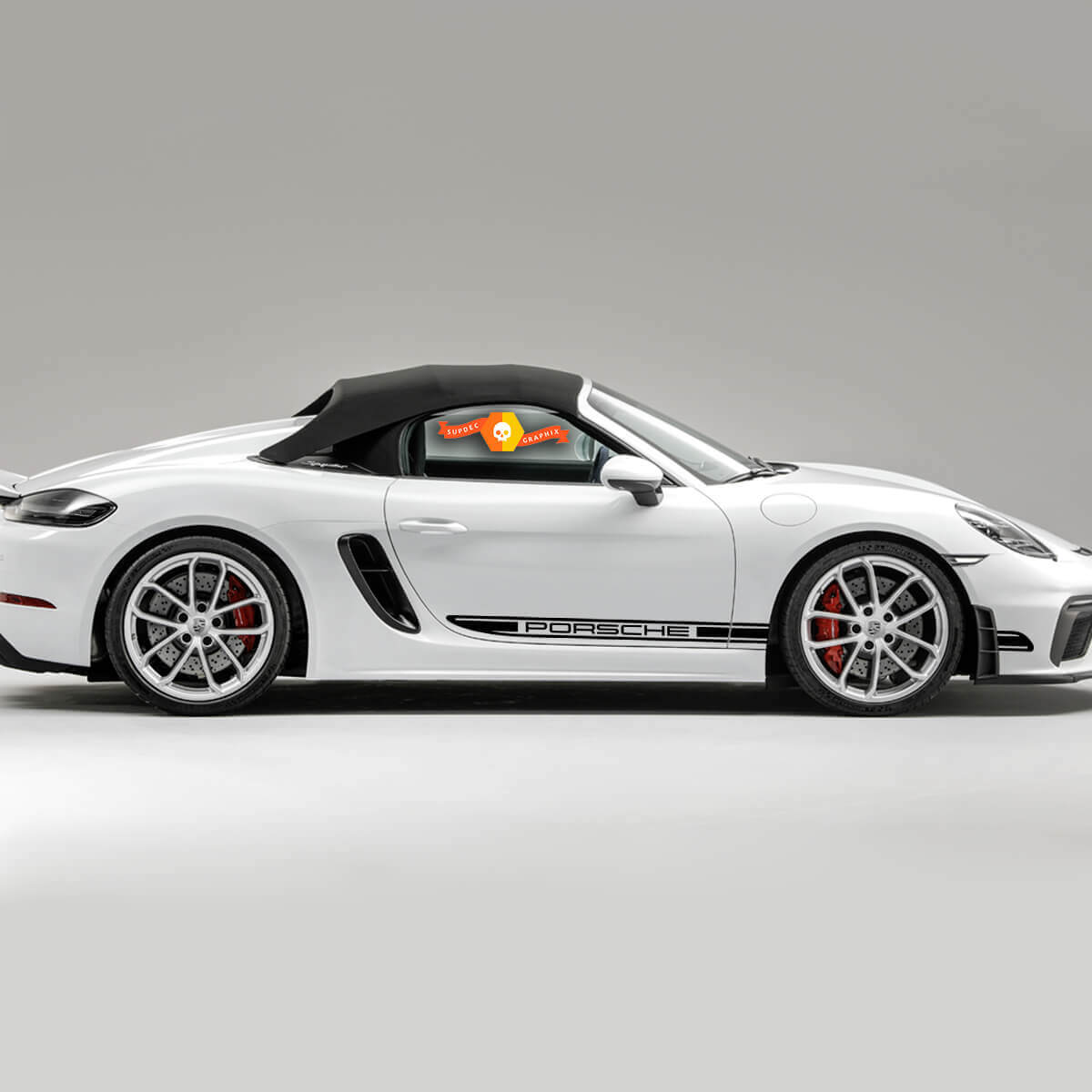 Branded Side Stripes Vinyl Decal Kit For Porsche 718 Spyder 